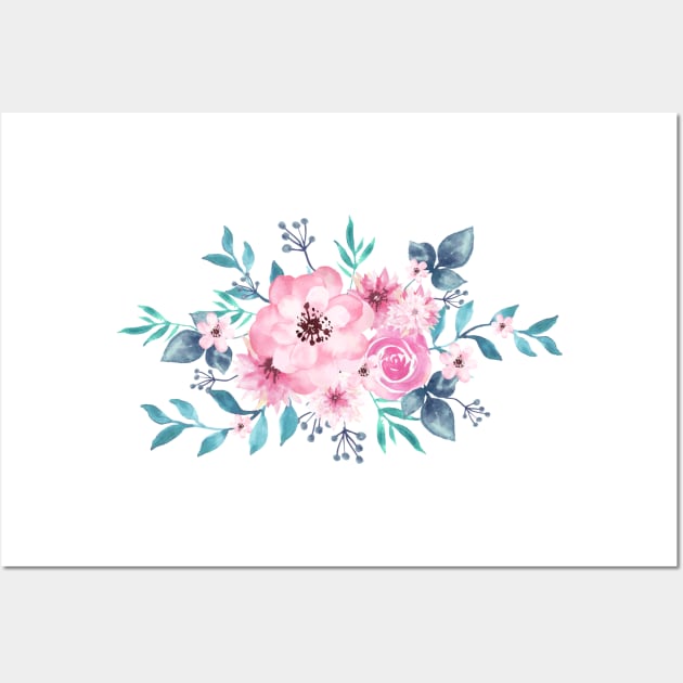 Watercolor Handrawn Rose Bouquet 🌹 Wall Art by sophisticker